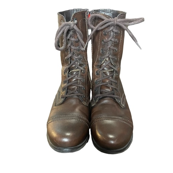 𝅺steve Madden Troopa Boots Brown Leather Size 9M - Picture 5 of 6
